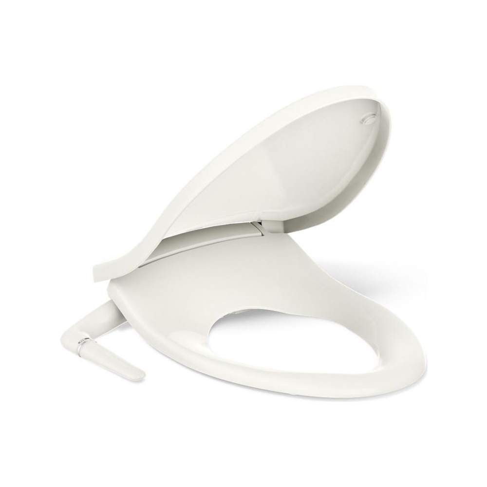 PureWash M250 Elongated Manual Bidet Toilet Seat with Adjustable Spray Position and Pressure, Automatically Rinsing Self-Cleaning Wand, Quiet-Close, and Quick-Release Technologies