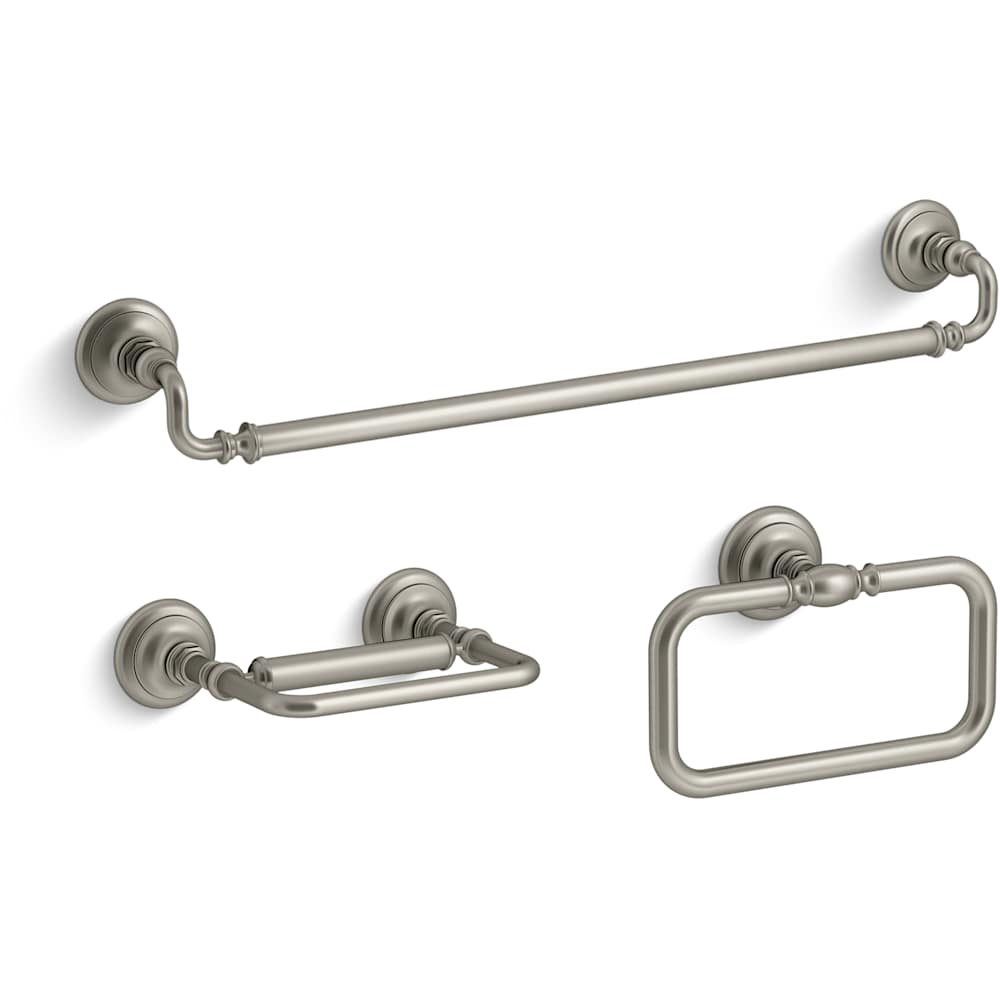 Artifacts 24" Towel Bar, Towel Ring, and Pivoting Toilet Paper Holder Bundle