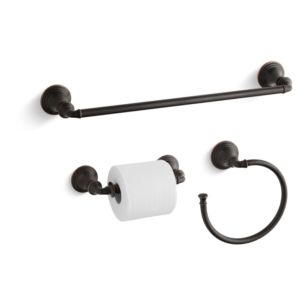 18" Towel Bar, Towel Ring and Tissue Holder