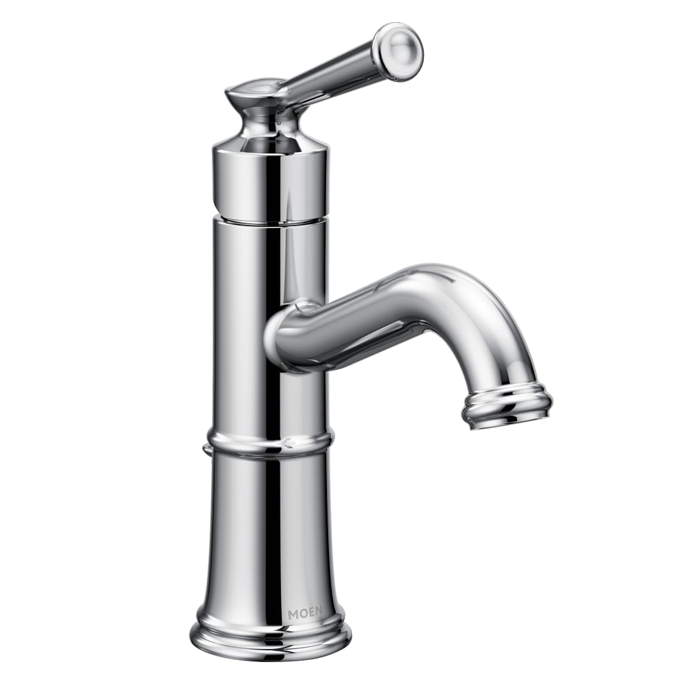 Moen Belfield 1.2 GPM Single Hole Bathroom Faucet - Includes Metal Pop-Up Drain Assembly Chrome