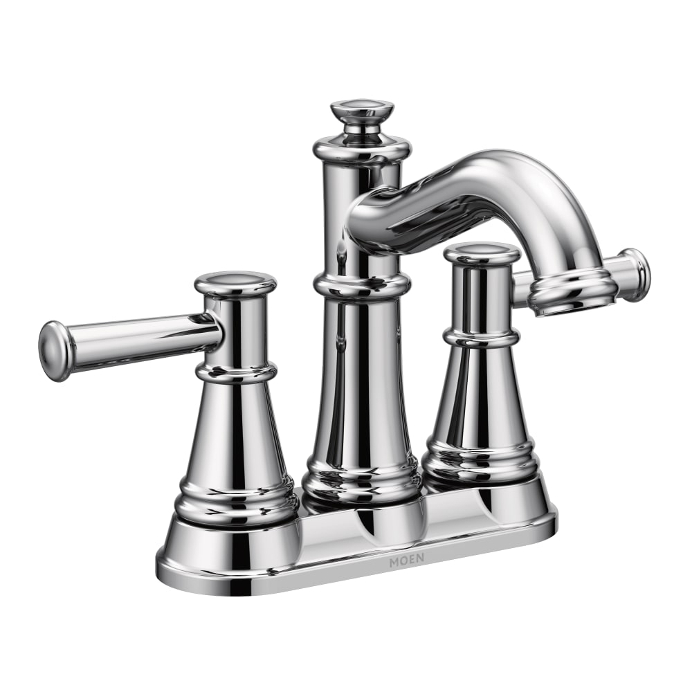 Moen Belfield 1.2 GPM Centerset Bathroom Faucet - Includes Metal Pop-Up Drain Assembly Chrome
