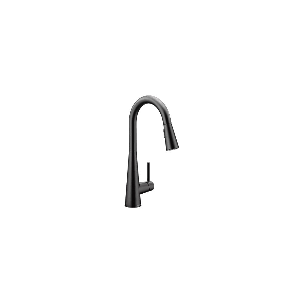Moen Sleek 1.5 GPM Single Hole Pull Down Kitchen Faucet - Includes Escutcheon Matte Black