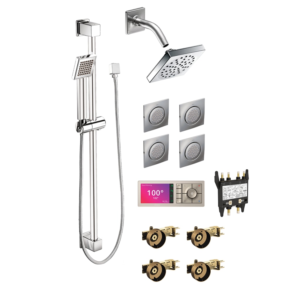 Moen 90 Degree 1.0 (GPM) Deck Mounted Bathroom Faucet - Valve Included Brushed Nickel