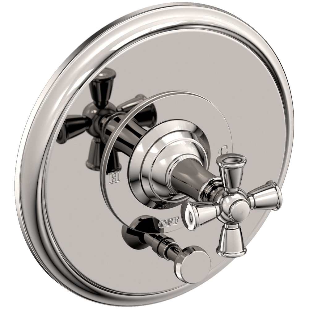 Aylesbury Single Function Pressure Balanced Valve Trim Only with Integrated Diverter and Metal Cross Handle