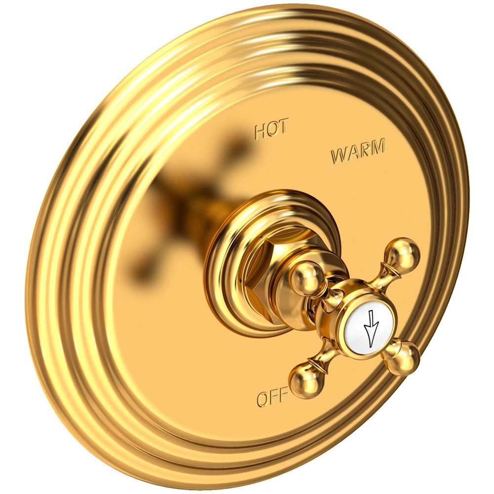 Alveston Collection Single Handle Round Pressure Balanced Shower Trim Plate Only with Metal Cross Handle