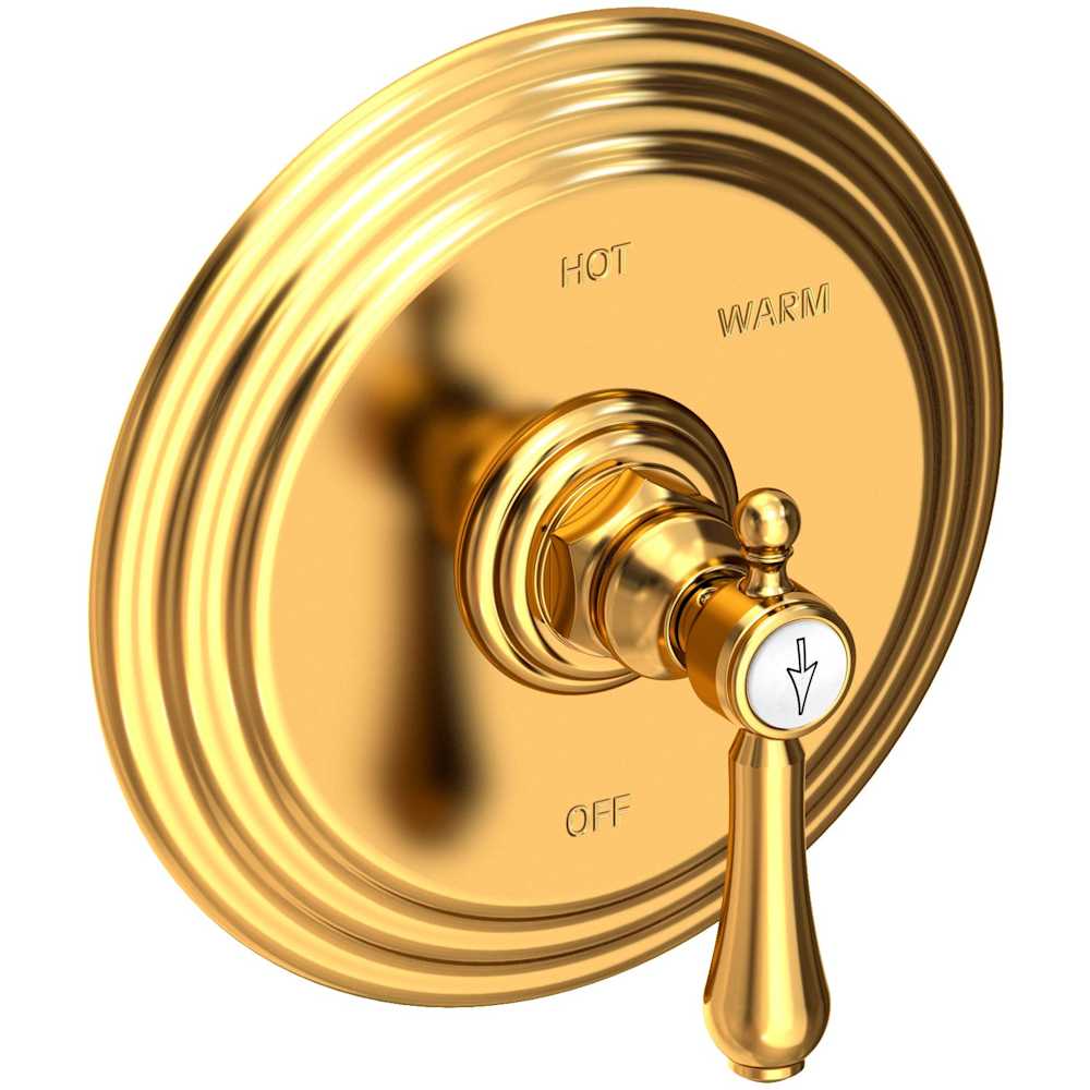 Chesterfield Collection Single Handle Round Pressure Balanced Shower Trim Plate Only with Metal Lever Handle