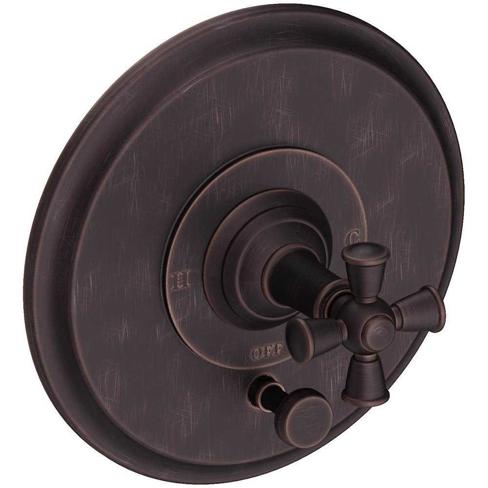 Aylesbury Single Function Pressure Balanced Valve Trim Only with Integrated Diverter and Metal Cross Handle
