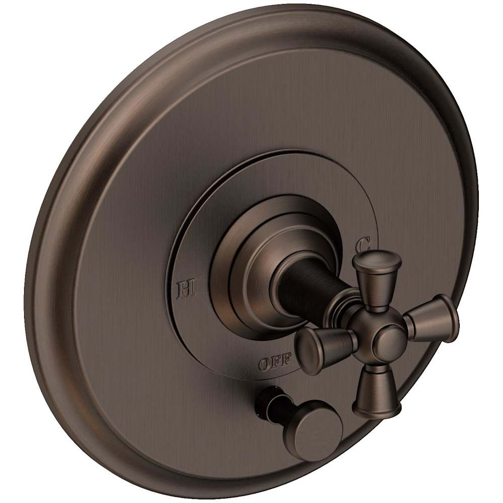 Aylesbury Single Function Pressure Balanced Valve Trim Only with Integrated Diverter and Metal Cross Handle