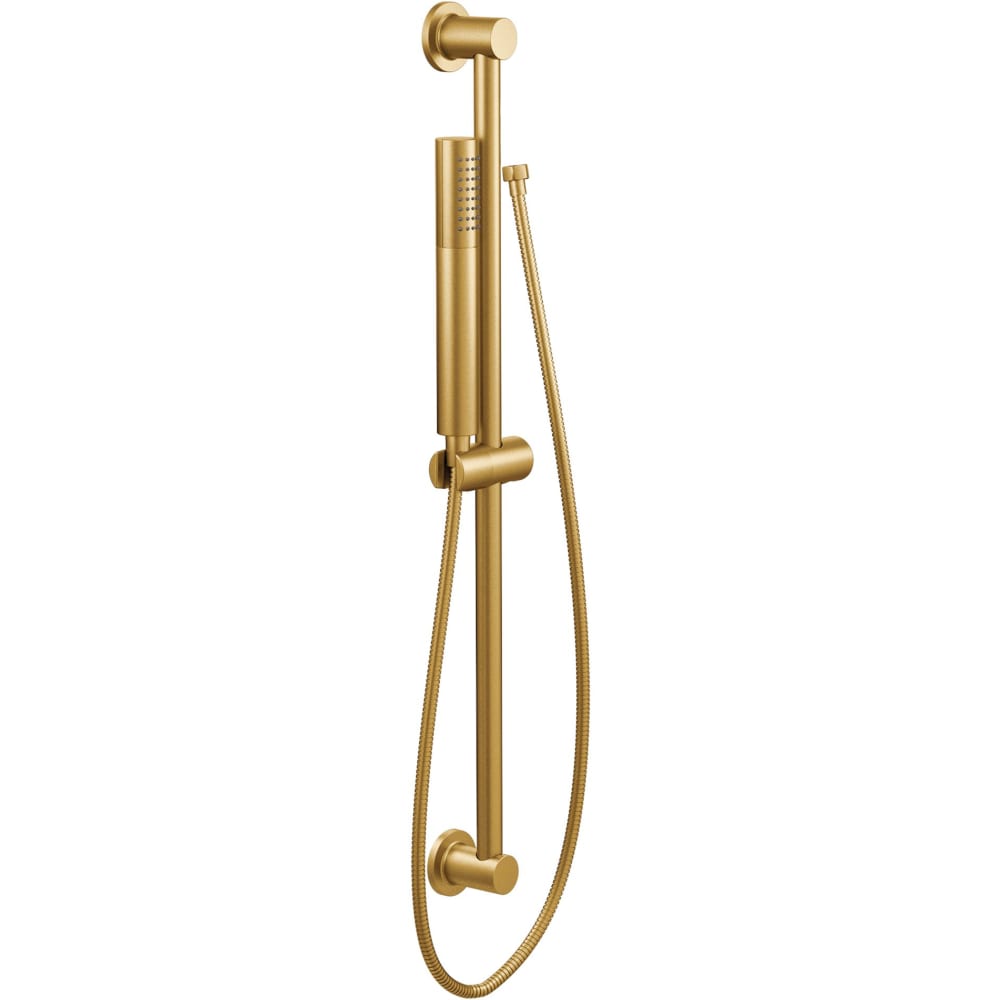Moen Single Function Hand Shower Package with Hose and Slide Bar Included from the Level Collection Brushed Gold