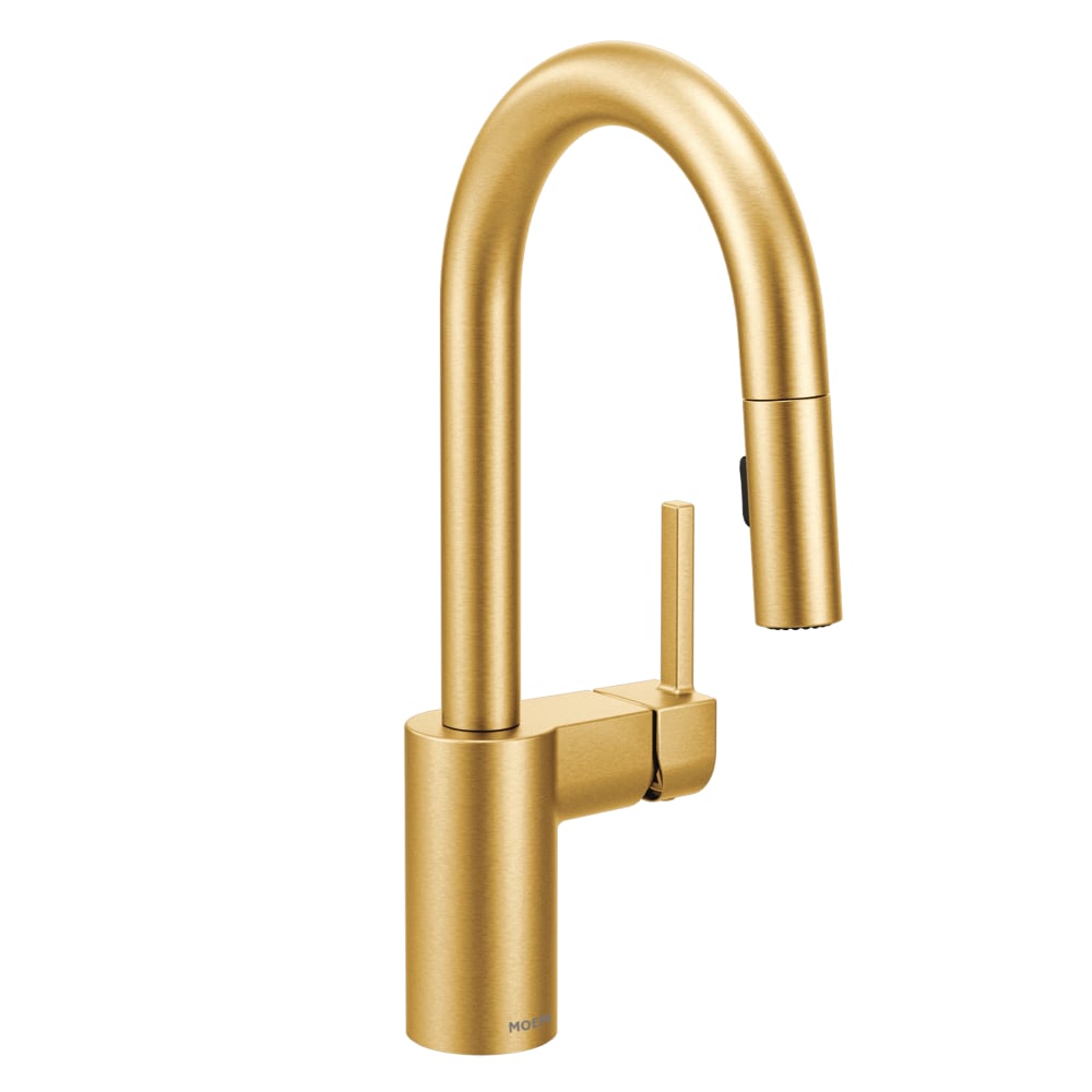 Moen Align 1.5 GPM Single Hole Pull Down Bar Faucet with Reflex and Duralast Technology Brushed Gold