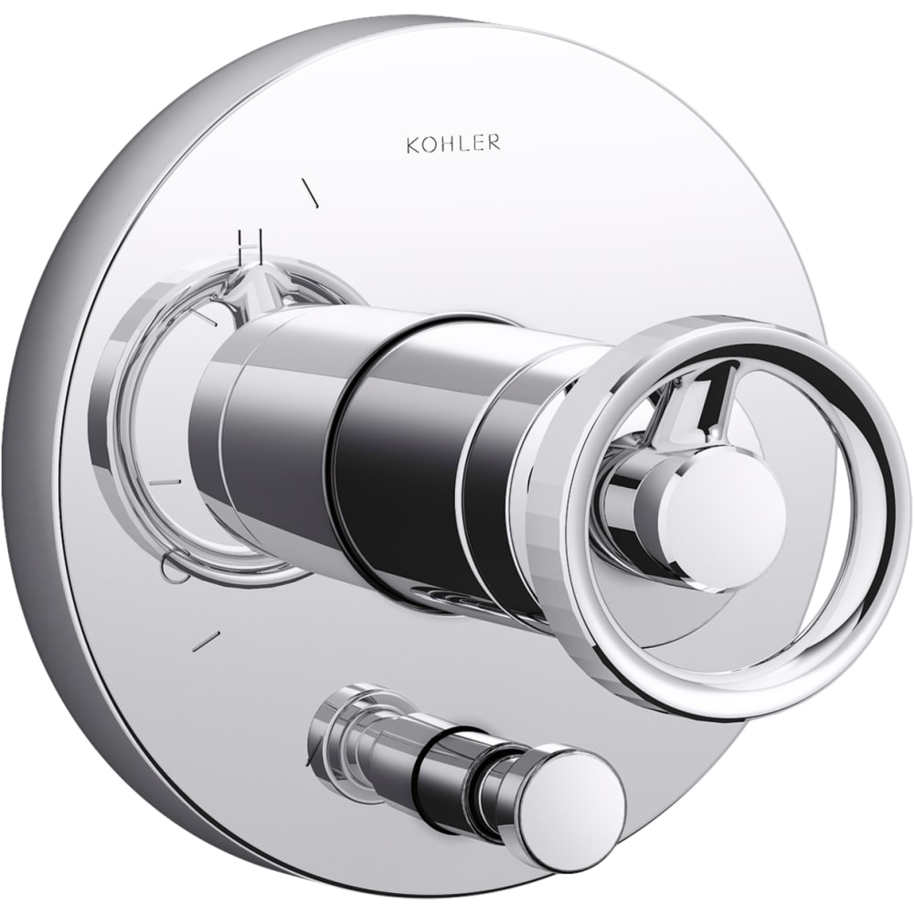 Components Single Function Pressure Balanced Valve Trim Only with Single Knob Handle and Integrated Diverter - Less Rough In