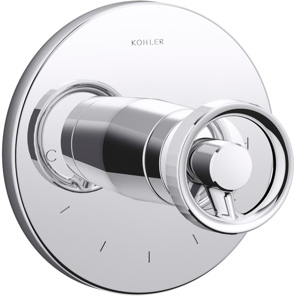 Components Single Function Thermostatic Valve Trim Only with Single Knob Handle - Less Rough In
