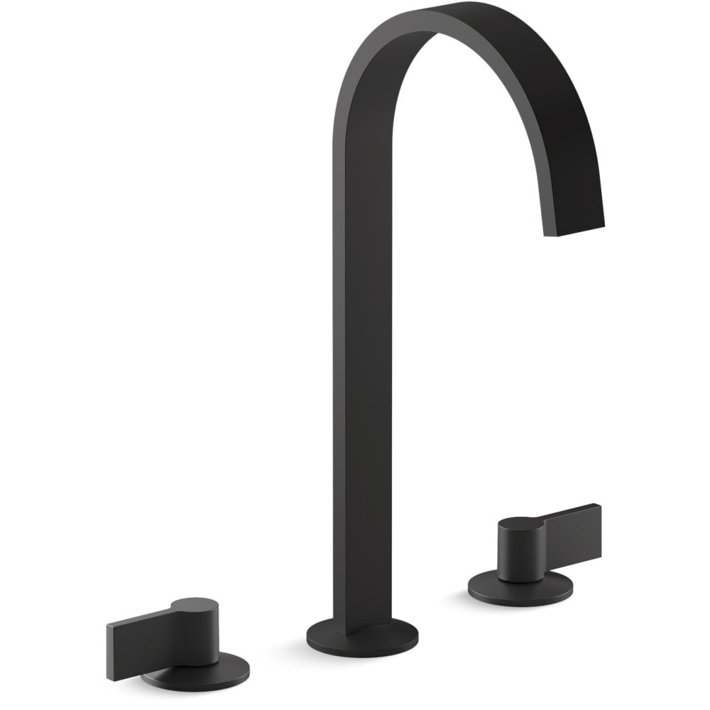 Components 1.2 GPM Widespread Ribbon Spout Vessel Bathroom Faucet with Lever Handles, UltraGlide Technology and Pop-Up Drain Assembly