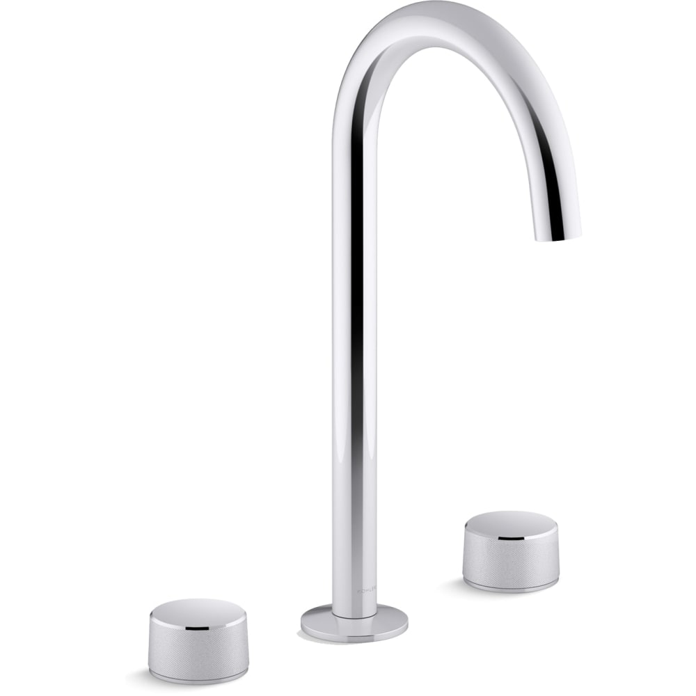 Components 1.2 GPM Widespread Tube Spout Vessel Bathroom Faucet with Oyl Handles, UltraGlide Technology and Pop-Up Drain Assembly