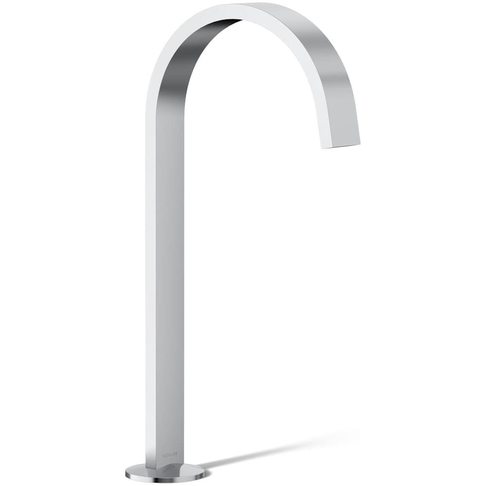 Components 1.2 GPM Vessel Widespread Bathroom Faucet with Ribbon Design Spout and Drain Assembly - Less Handles