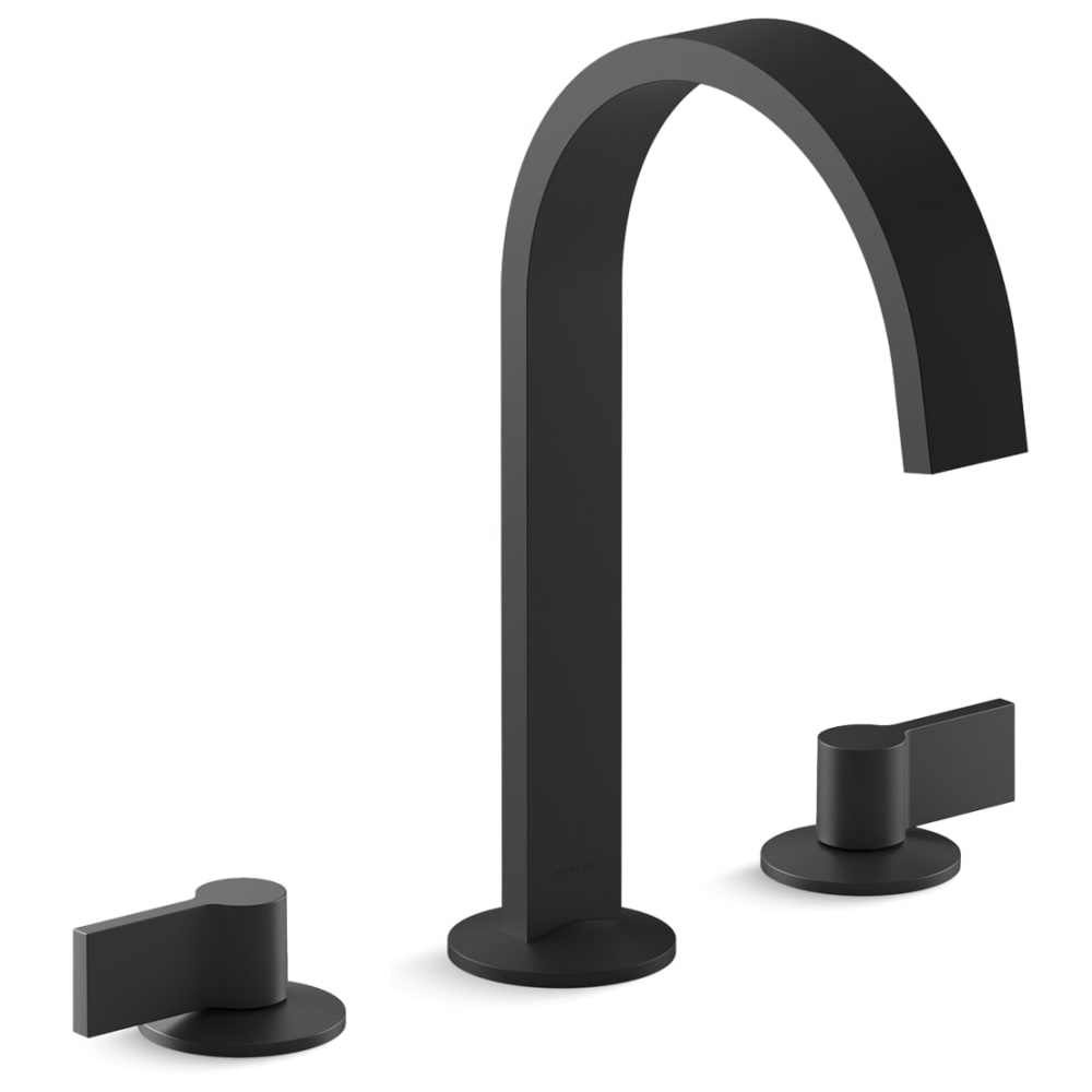 Components 1.2 GPM Widespread Ribbon Spout Bathroom Faucet with Lever Handles, UltraGlide Technology and Pop-Up Drain Assembly