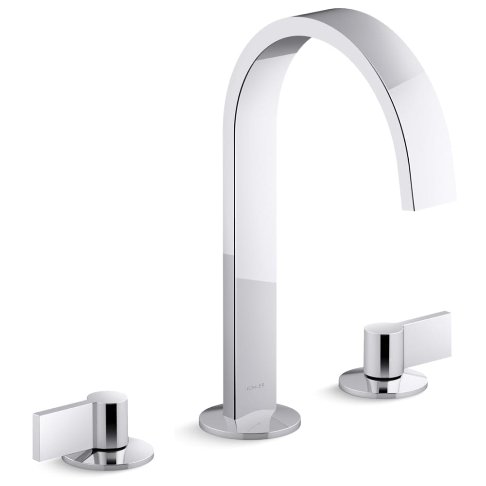 Components 1.2 GPM Widespread Ribbon Spout Bathroom Faucet with Lever Handles, UltraGlide Technology and Pop-Up Drain Assembly