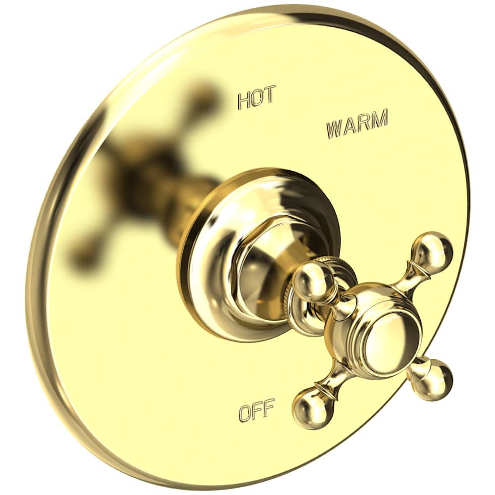 Victoria Collection Single Handle Round Pressure Balanced Shower Trim Plate Only with Metal Cross Handle