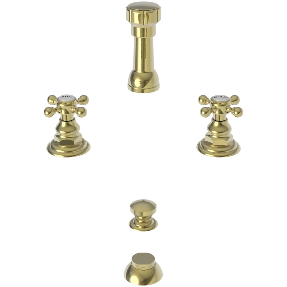 Double Handle Widespread Bidet Faucet with Vacuum Breaker and Metal Cross Handles from the Alveston, Astor and Chesterfield Collections