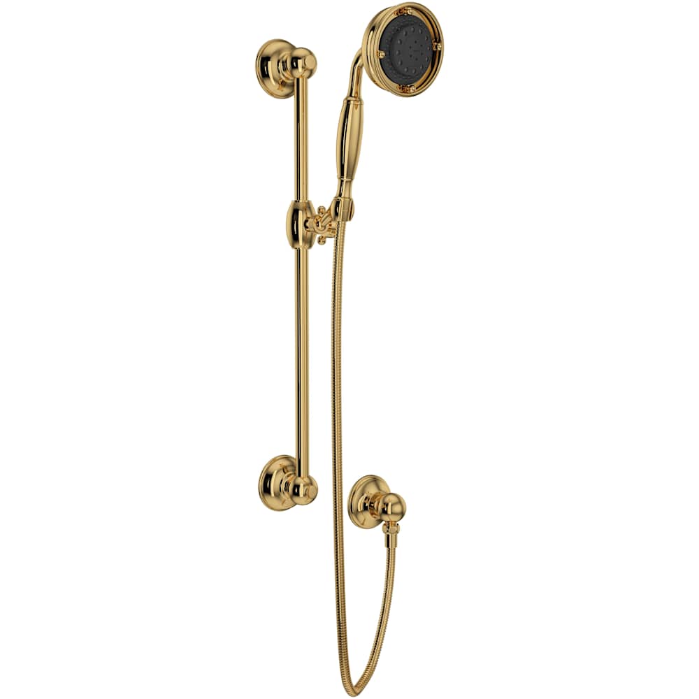 Spa Shower 1.8 GPM Multi Function Hand Shower Package - Includes Slide Bar, Hose, and Wall Supply