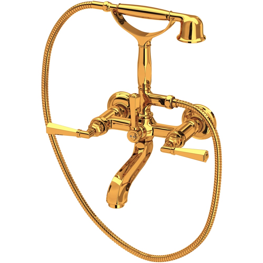 Palladian Wall Mounted Tub Filler with Built-In Diverter - Includes Hand Shower