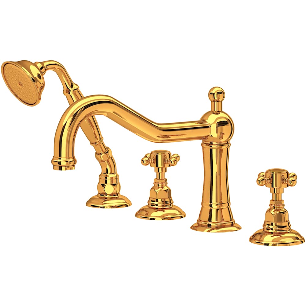 Acqui Deck Mounted Roman Tub Filler with Built-In Diverter - Includes Hand Shower