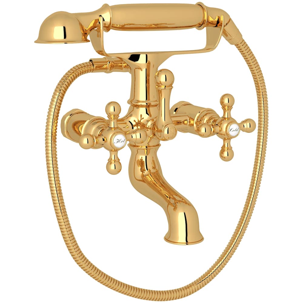 Arcana Wall Mounted Tub Filler with Built-In Diverter - Includes Hand Shower