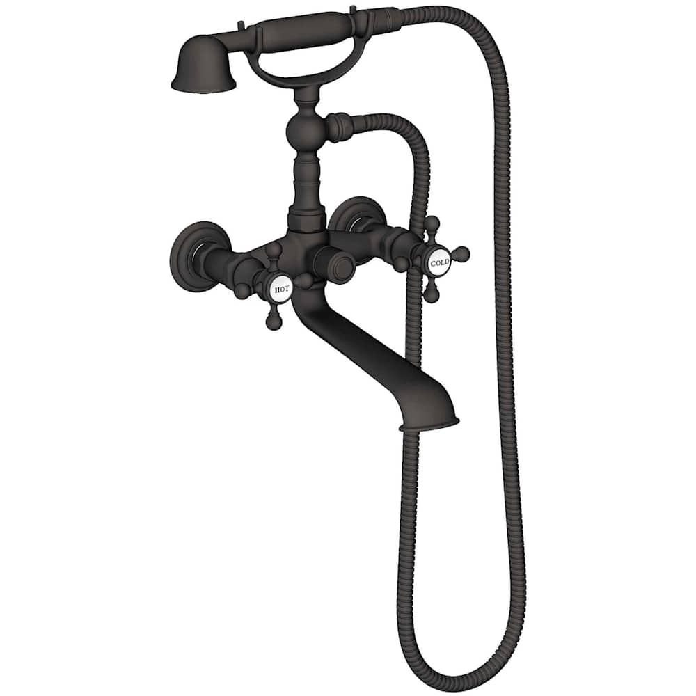 Astor Wall / Floor Mounted Tub Filler with Built-In Diverter - Includes Hand Shower