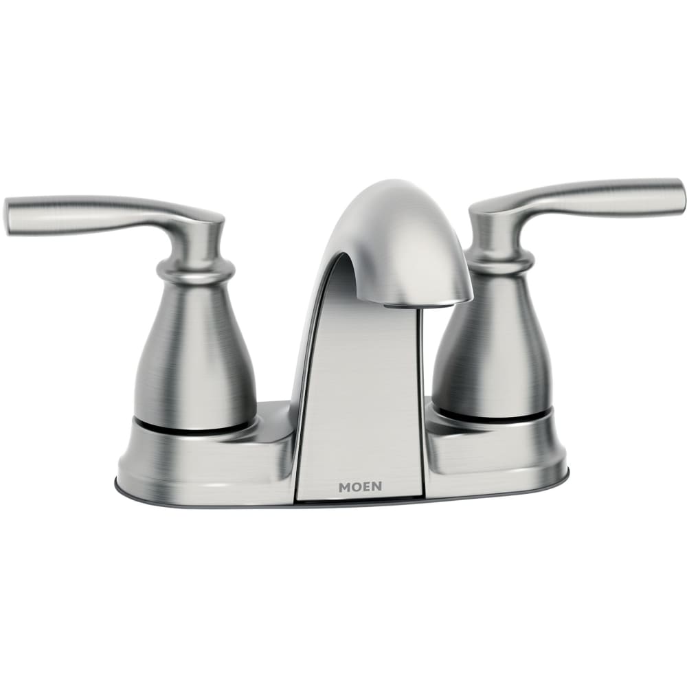 Moen Hilliard 1.2 GPM Centerset Bathroom Faucet with Pop-Up Drain Assembly Spot Resist Brushed Nickel