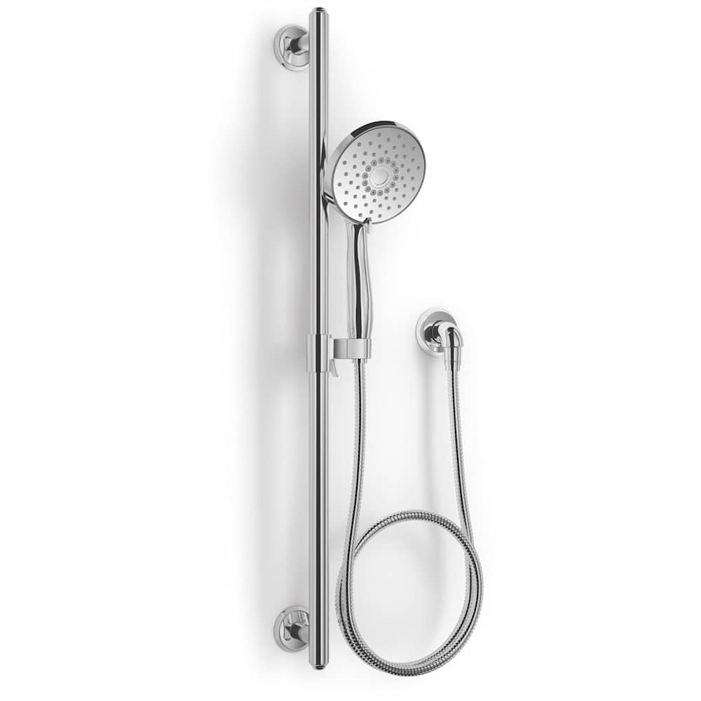 Forte 2.5 GPM Multi-Function Handshower Kit with MasterClean and Katalyst - Includes Slidebar, Hose, and Wall Supply