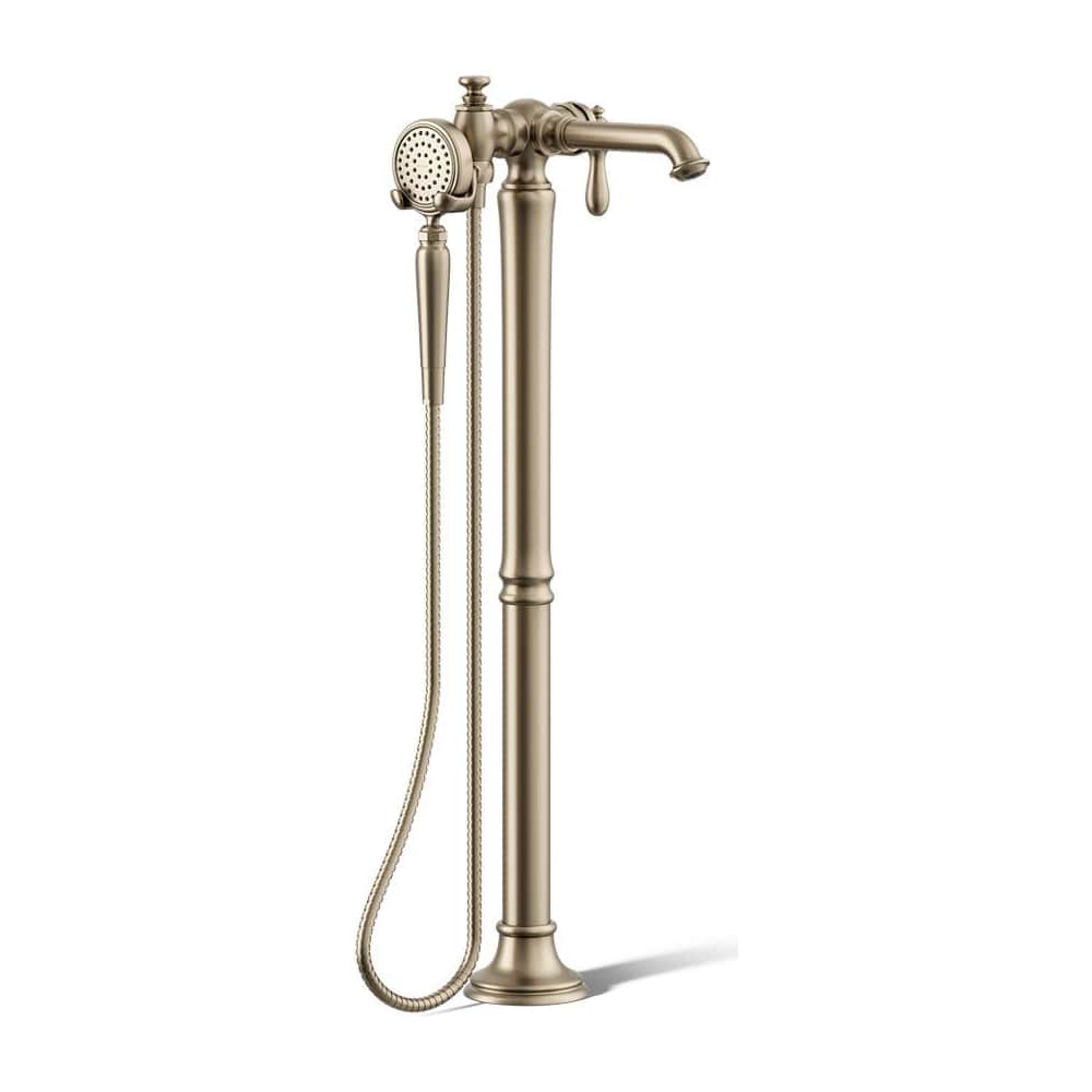 Artifacts Floor Mounted Tub Filler with Built-In Diverter - Includes Hand Shower
