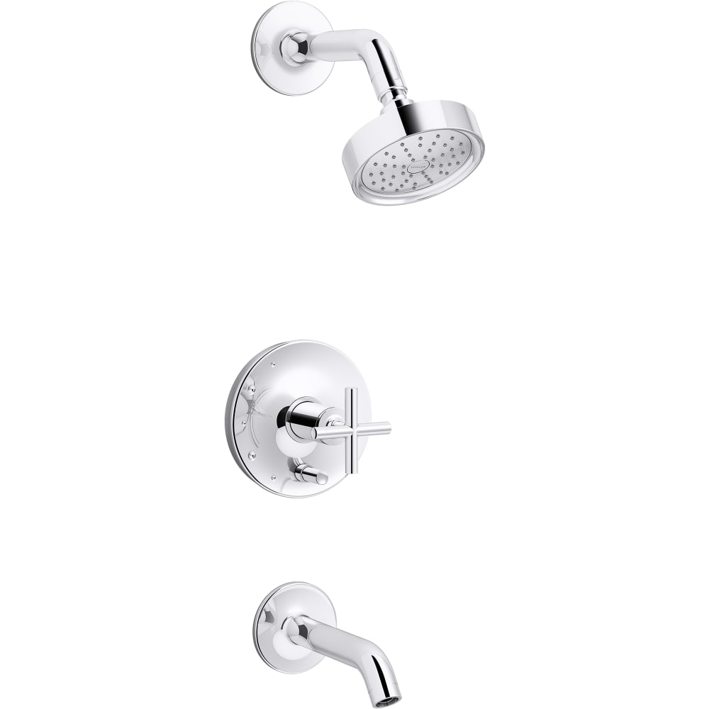 Purist Tub and Shower Trim Package with 1.75 GPM Single Function Shower Head with Rite-Temp Technology