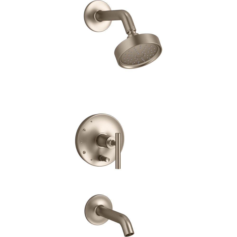 Purist Tub and Shower Trim Package with 1.75 GPM Single Function Shower Head with Rite-Temp Technology