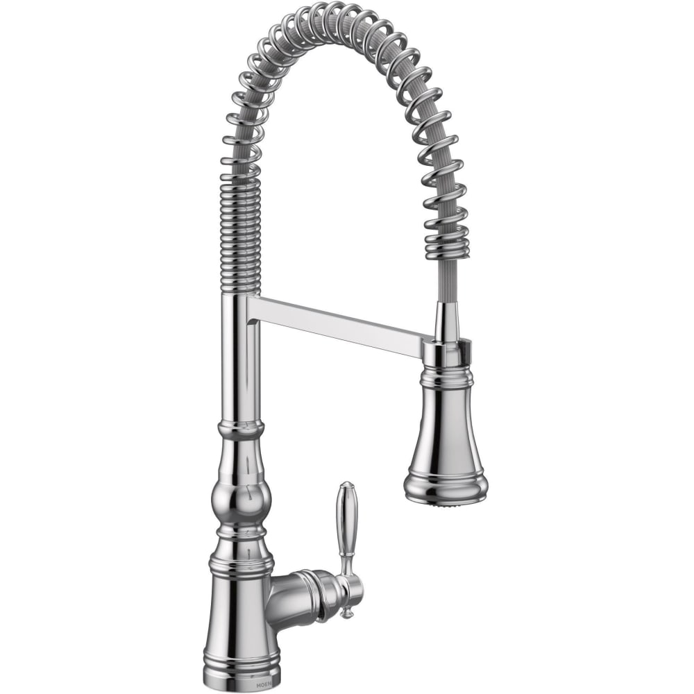 Moen Voss Floor Mounted Tub Filler with Riser and Built-In Diverter - Includes Hand Shower Polished Nickel