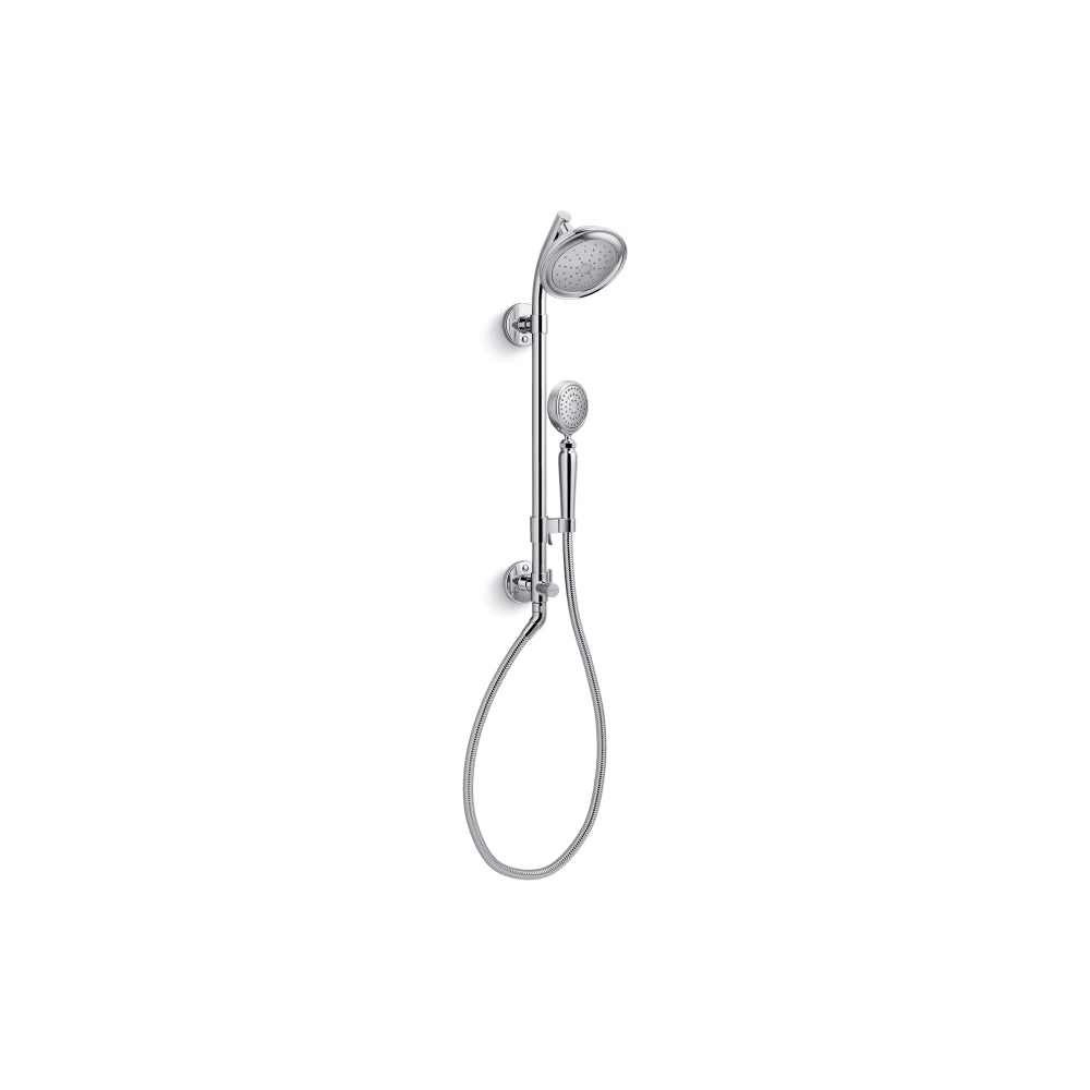 HydroRail-S 1.75 GPM Single Function Shower Head with MasterClean Technology - Included Handshower, Slide Bar, and Hose