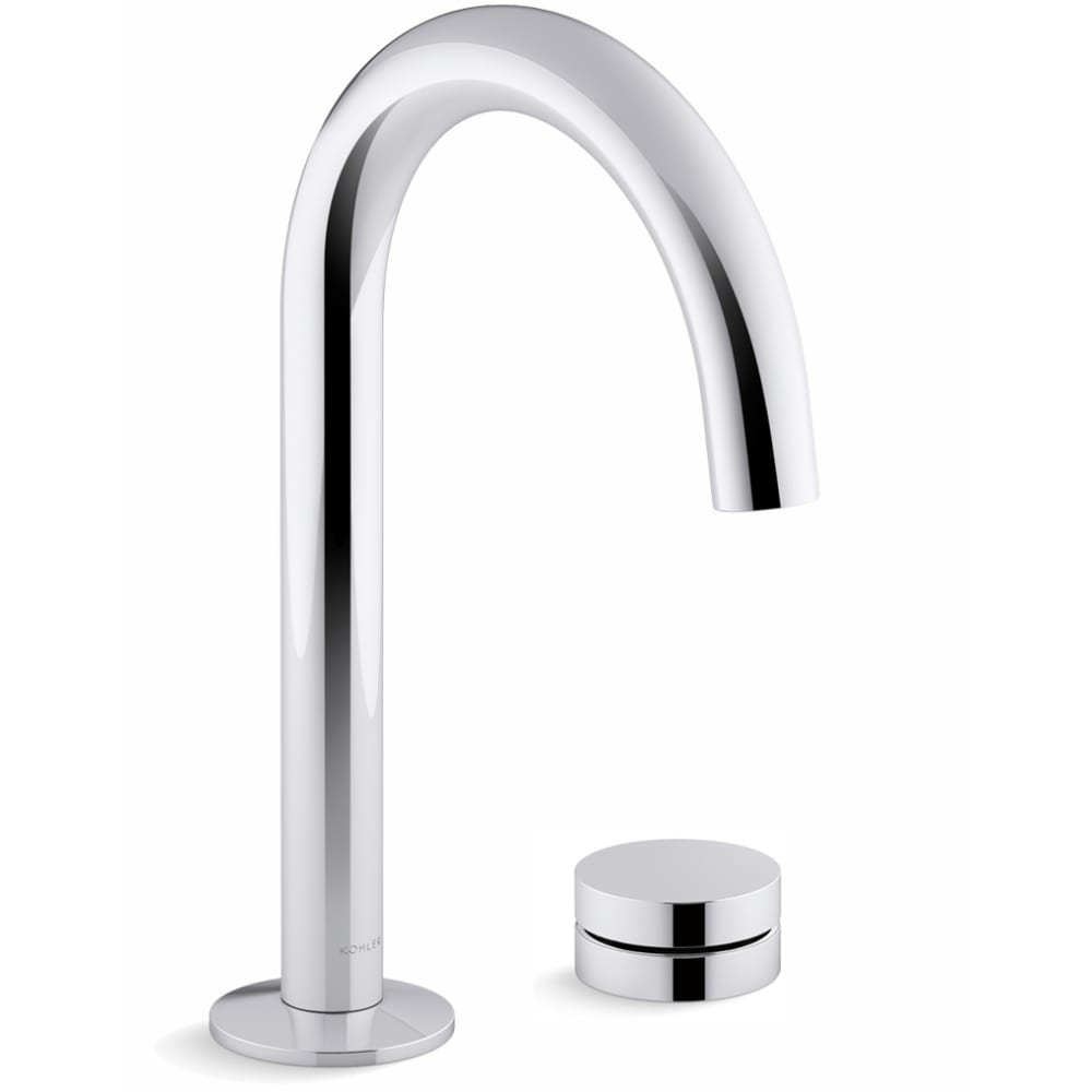 Components 1.2 GPM Widespread Bathroom Faucet with Tube Spout, Rocker Handle, and Pop-Up Drain Assembly