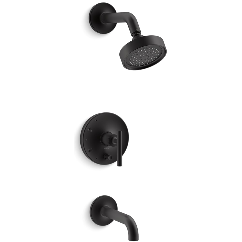 Purist Tub and Shower Trim Package with 2.5 GPM Single Function Shower Head with Katalyst, MasterClean and Rite-Temp Technologies