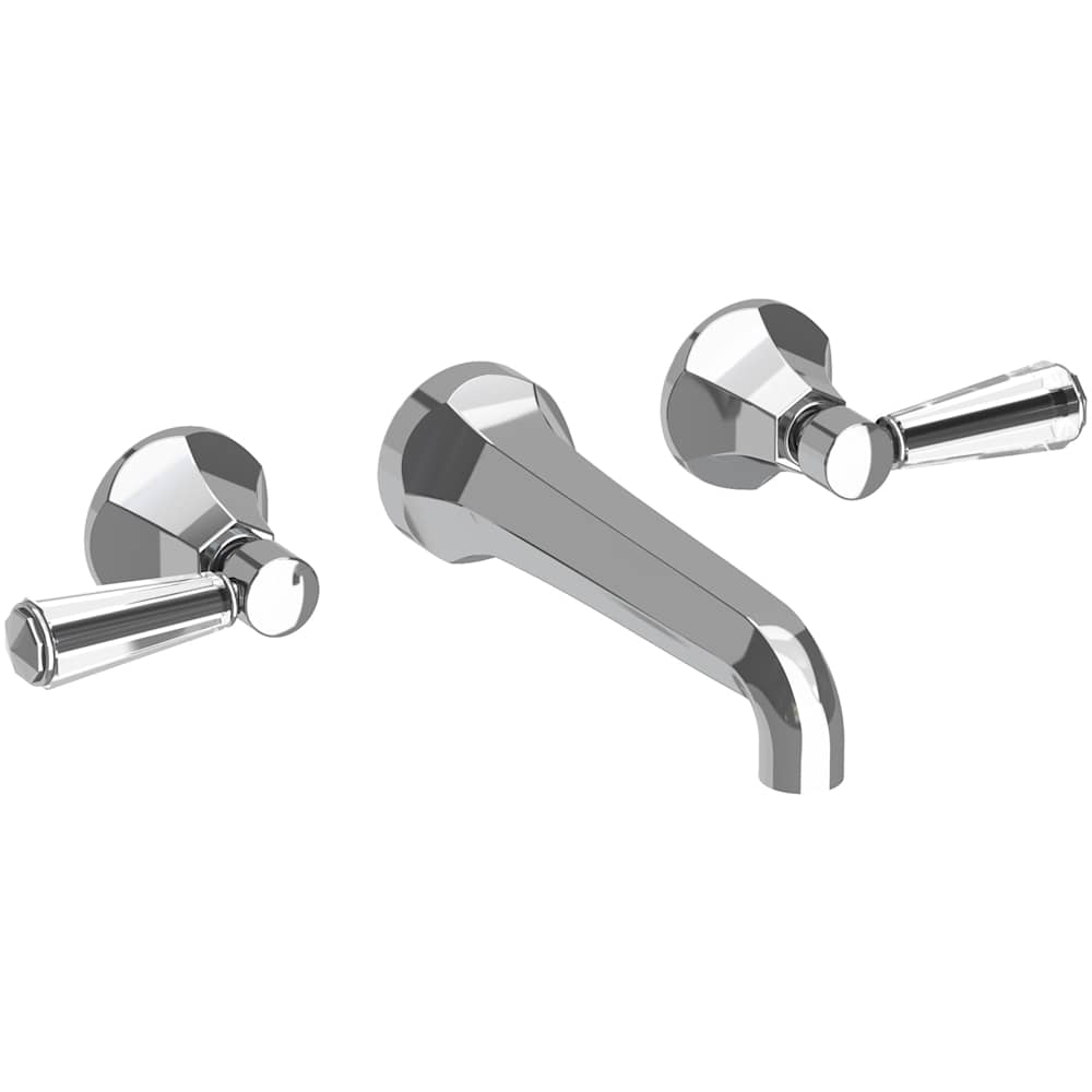 Metropole 1.2 GPM Wall Mounted Widespread Bathroom Faucet with Crystal Lever Handle