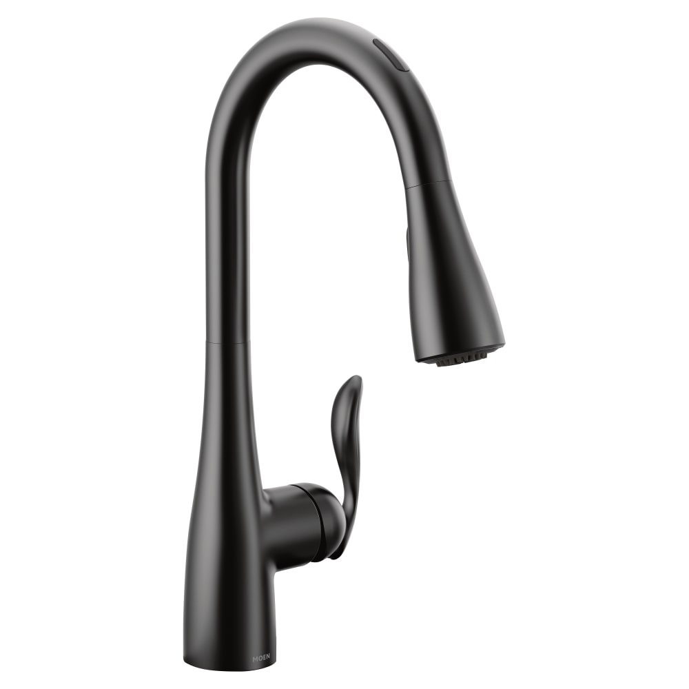 Moen Arbor Smart Faucet 1.5 GPM Single Hole Pull Down Kitchen Faucet with Voice Control Matte Black