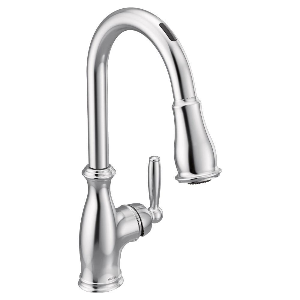 Moen Brantford Smart Faucet 1.5 GPM Single Hole Pull Down Kitchen Faucet with Voice Control Chrome