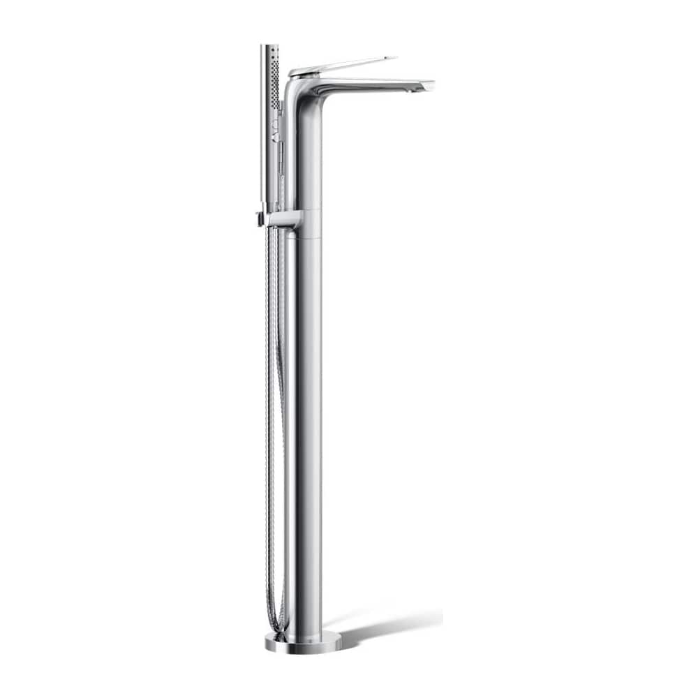 Avid Floor Mounted Tub Filler with Built-In Diverter -Includes 1.75 GPM Multi Function Hand Shower