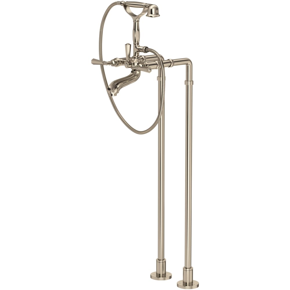 Palladian Floor Mounted Tub Filler with Built-In Diverter - Includes Hand Shower