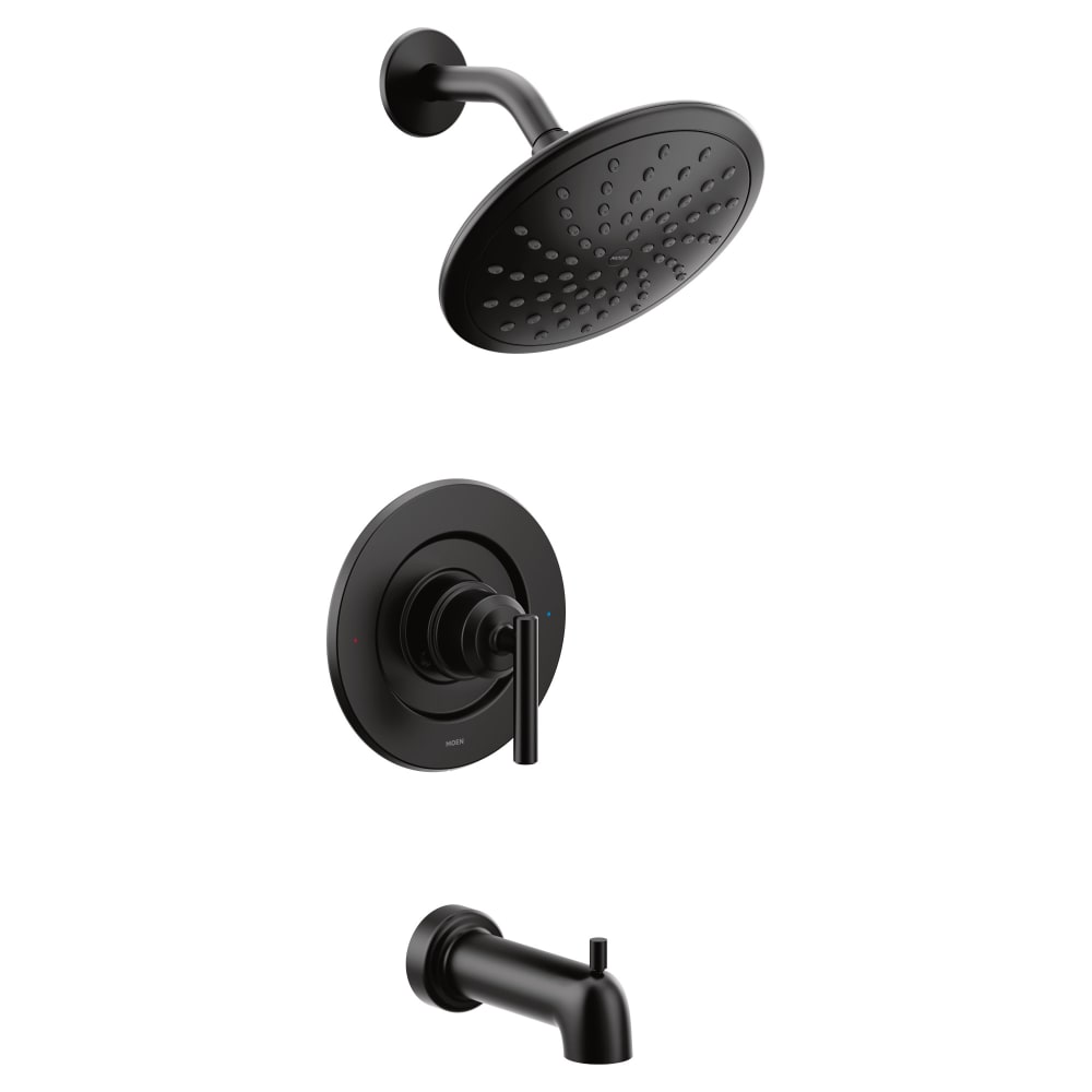 Moen Tiffin Tub and Shower Trim Package with 1.75 GPM Multi Function Magnetix Docking Shower Head and Posi-Temp Technology Mediterranean Bronze