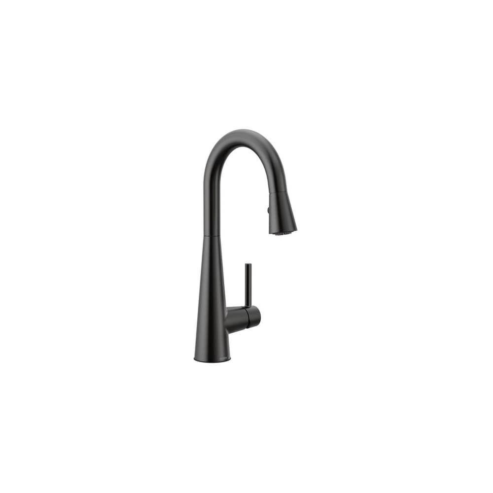 Moen Sleek 1.5 GPM Single Hole Pull Down Bar Faucet Matte Black