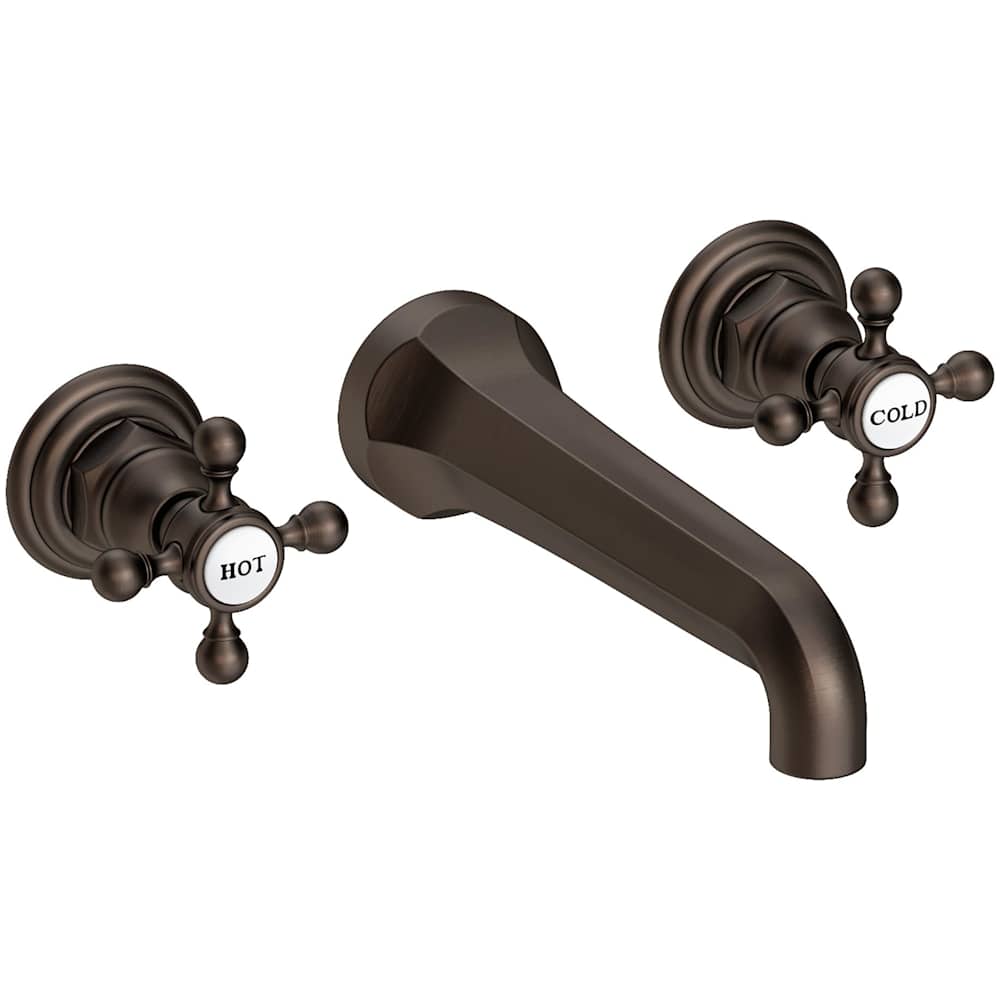 Astor 1.2 GPM Wall Mounted Widespread Bathroom Faucet with Cross Handles