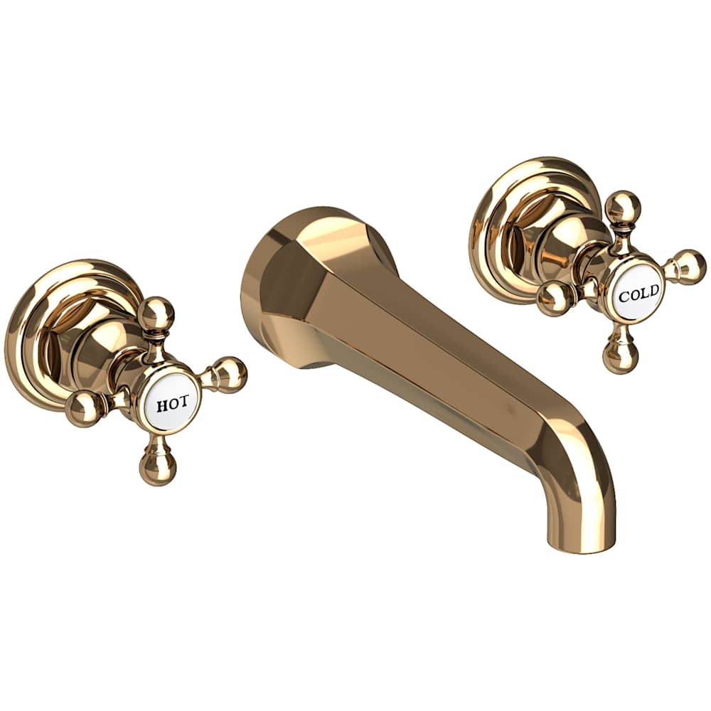 Astor 1.2 GPM Wall Mounted Widespread Bathroom Faucet with Cross Handles