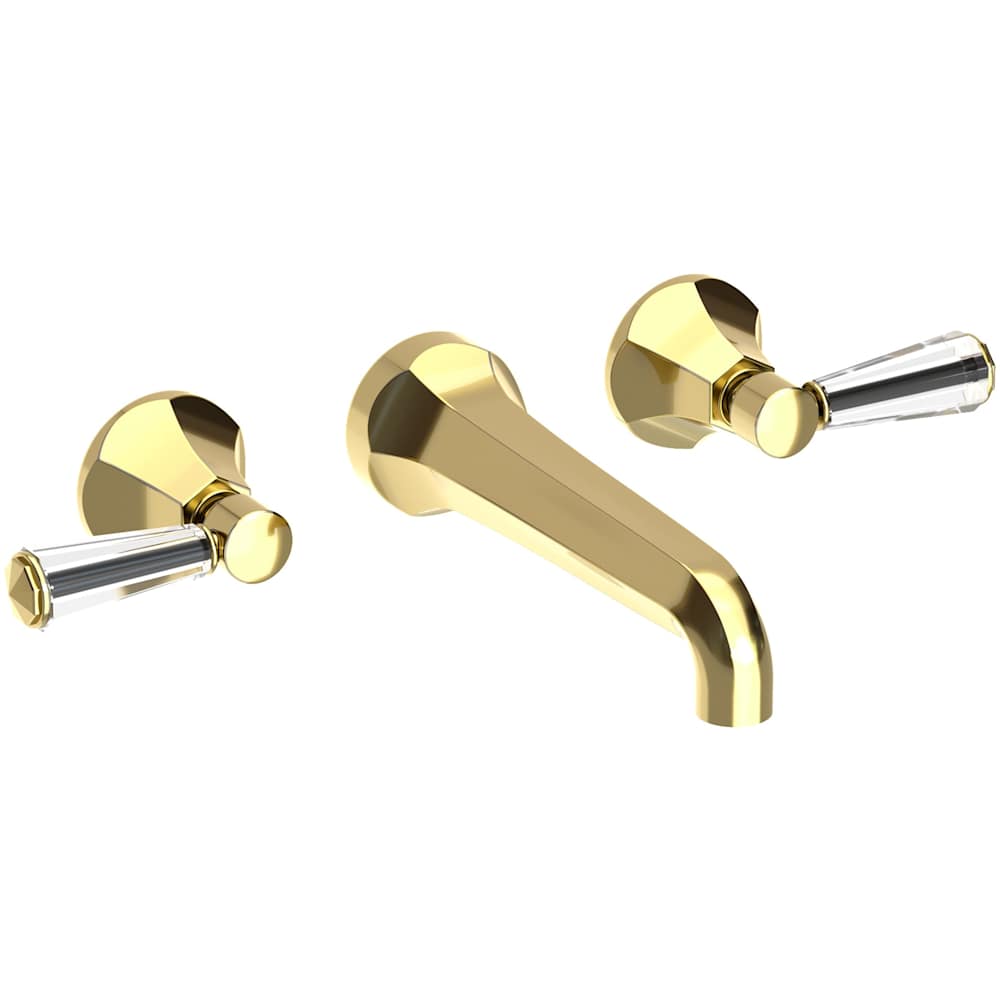 Metropole 1.2 GPM Wall Mounted Widespread Bathroom Faucet with Crystal Lever Handle
