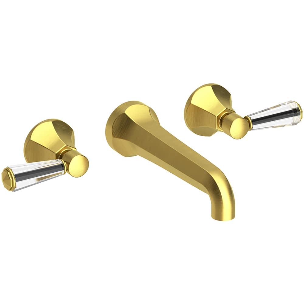 Metropole 1.2 GPM Wall Mounted Widespread Bathroom Faucet with Crystal Lever Handle