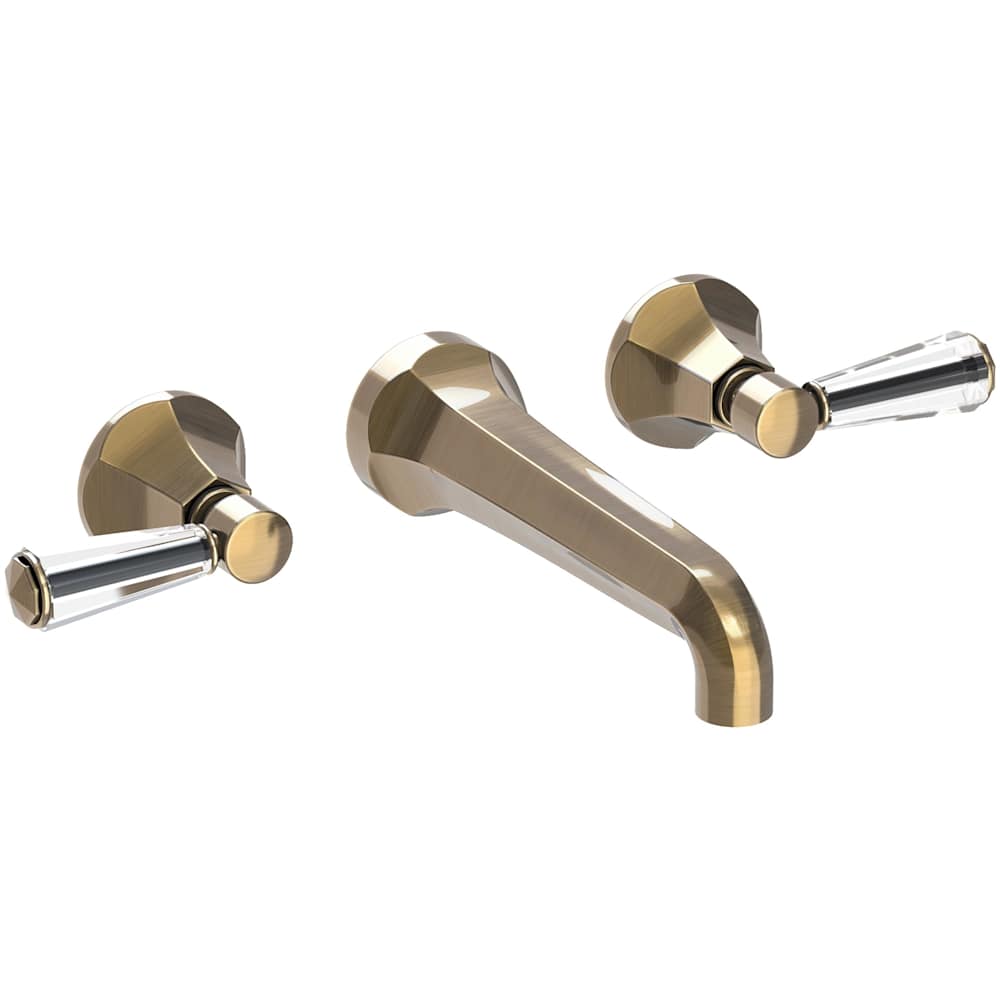 Metropole 1.2 GPM Wall Mounted Widespread Bathroom Faucet with Crystal Lever Handle
