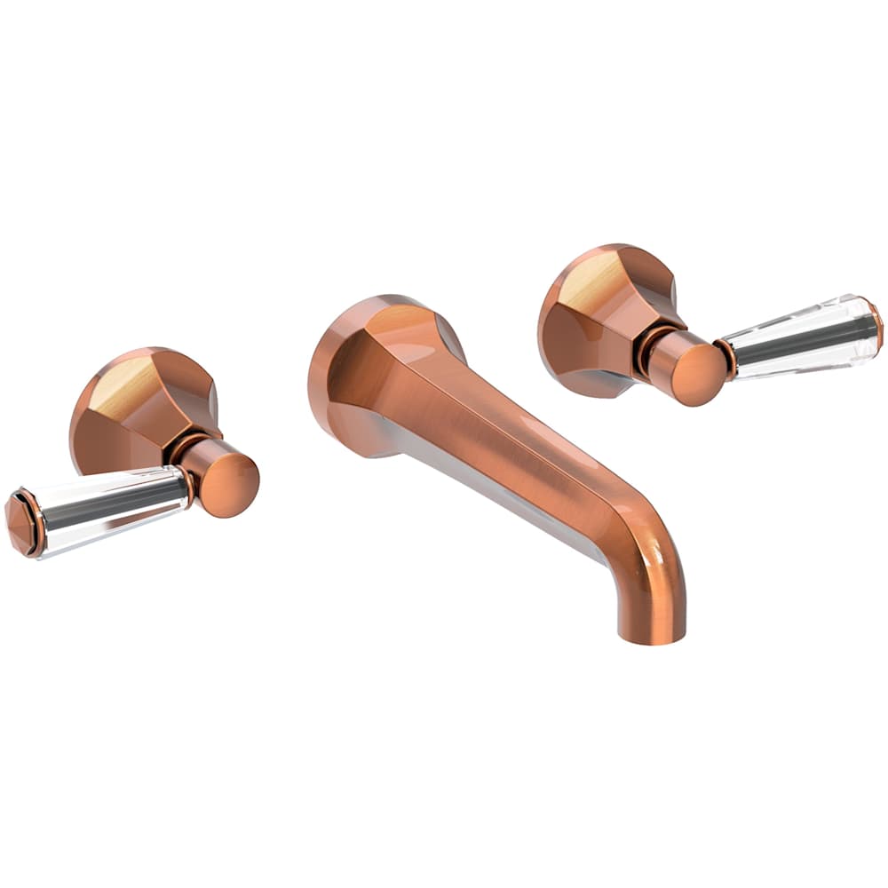 Metropole 1.2 GPM Wall Mounted Widespread Bathroom Faucet with Crystal Lever Handle